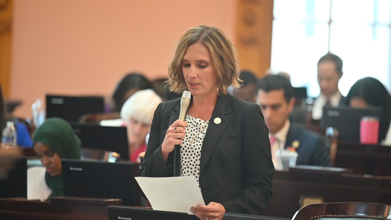 State Rep. Monica Robb Blasdel speaking on the House floor during session.