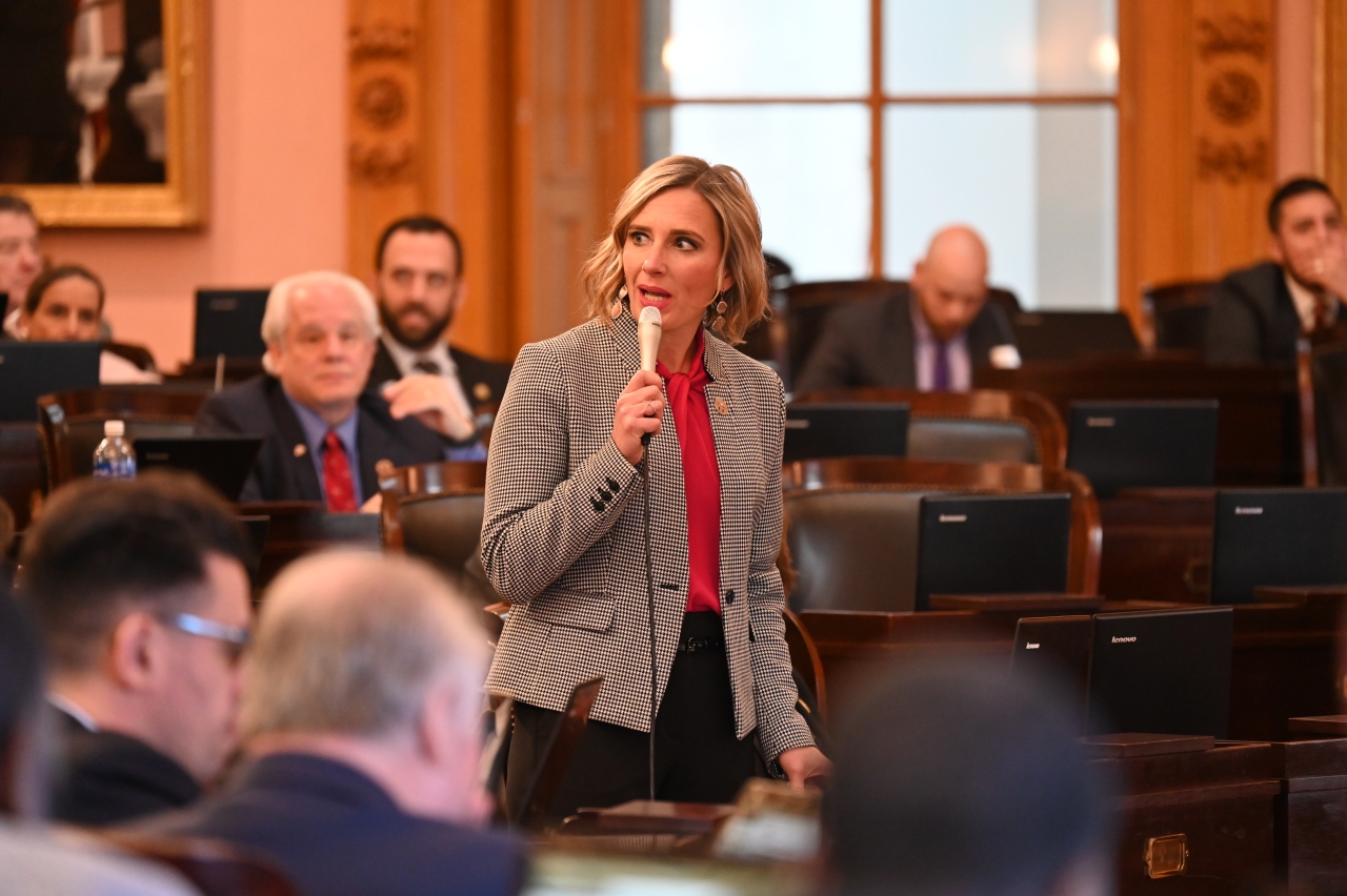 State Rep. Monica Robb Blasdel speaking on the House floor during session.