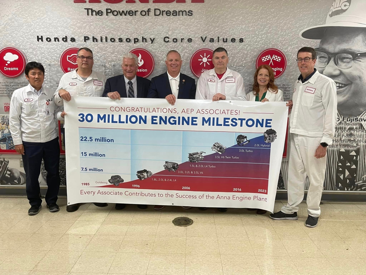 Rep. Barhorst congratulates he Honda Ohio and the Anna Engine Plant Associates for their 30th Million Engine Milestone.