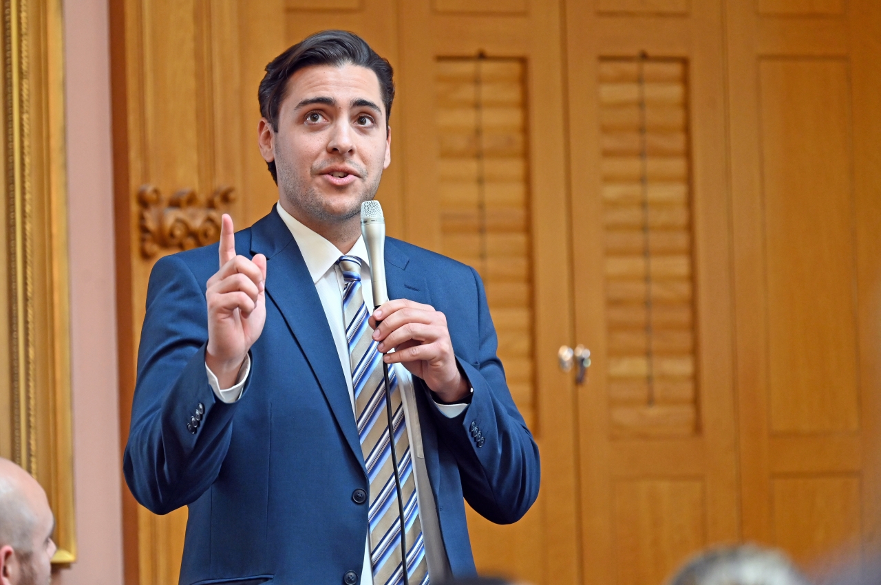 Pizzulli speaks on the House floor after being appointed to represent the 90th House district.