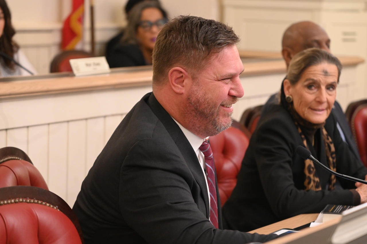 Representative Lorenz asking questions during the Ohio House Local Government Committee.