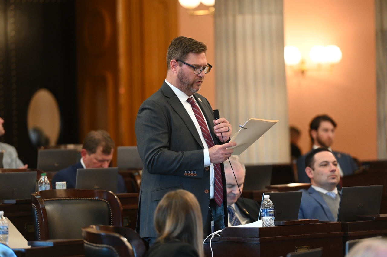 Rep. Lorenz speaks on the House floor during session