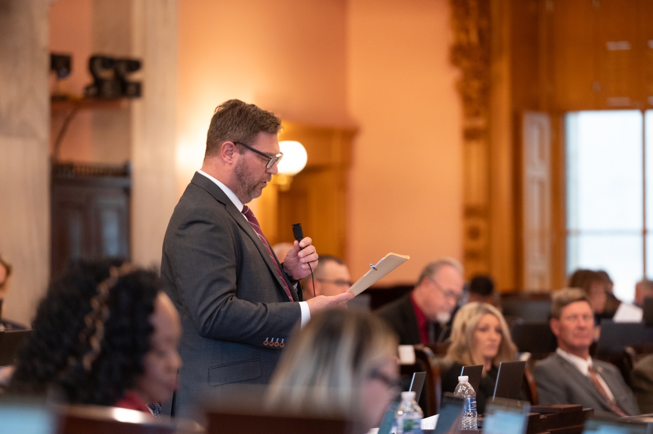 Rep. Lorenz speaks on the House floor during session