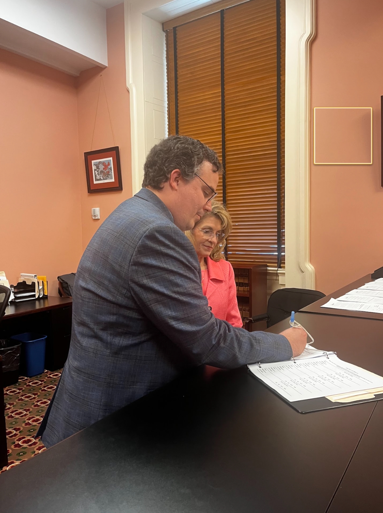 Rep Glassburn & Rep Gross introduce HB 893 to require Board of Elections to shorten wait times at polling places for people who have trouble standing for long periods.