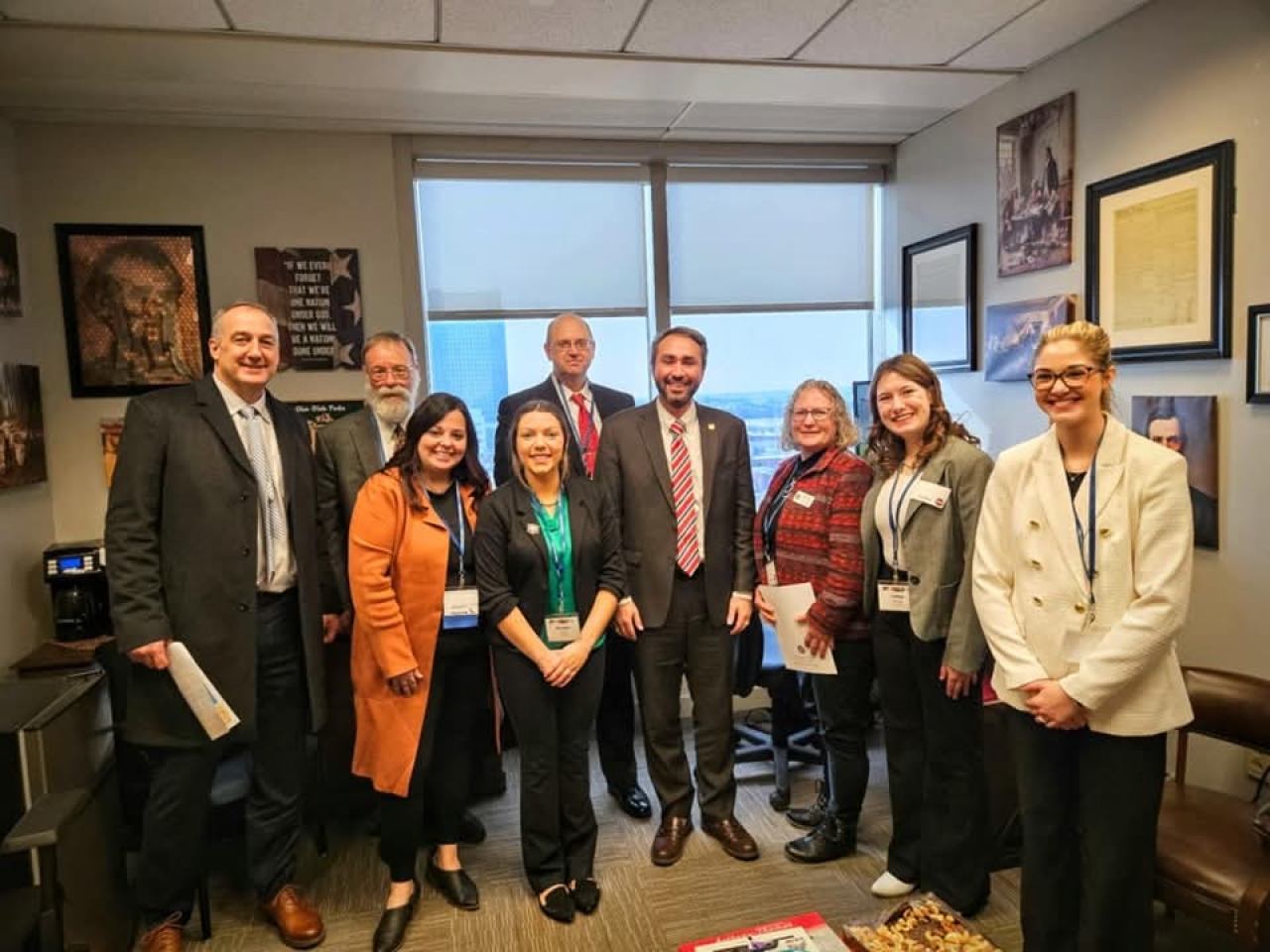 Members of the Farm Bureau from the 65th District came and visited Representative David Thomas on their Ag Day at the Capital