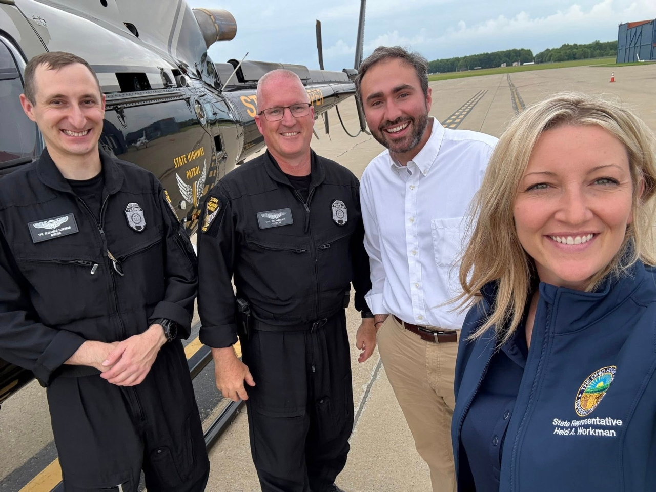 State Representative Heidi Workman joins State Representative David Thomas for a look at how the Ohio Highway Patrol troopers monitor and protect the region.