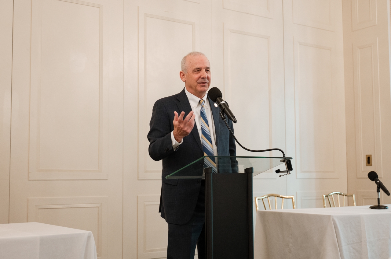 Speaker Huffman addressing group