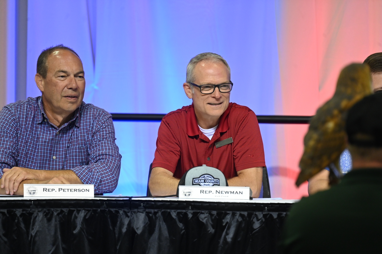 Rep. Newman at the Joint Agriculture Committee meeting at the Ohio State Fair