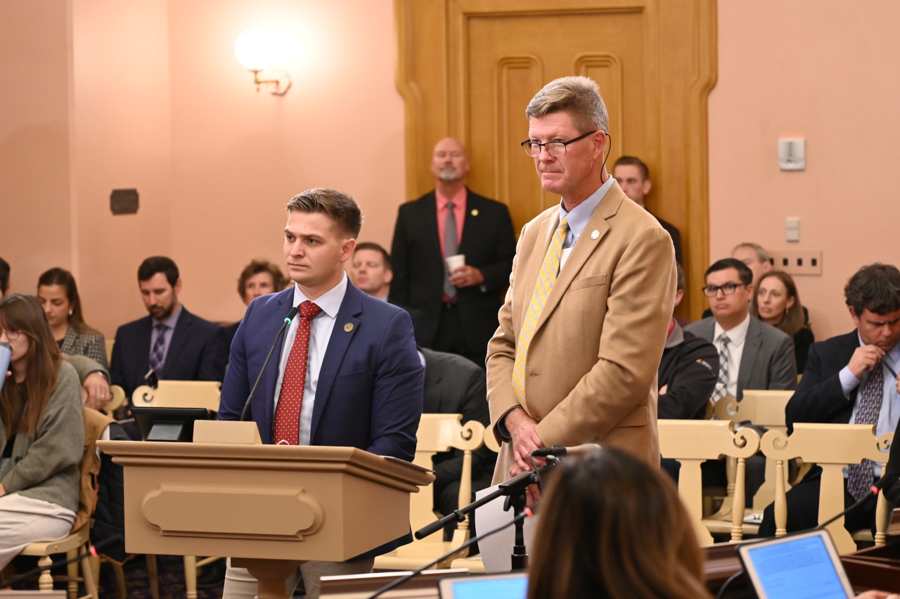 Rep. Hiner and Rep. T. Mathews give testimony in committee