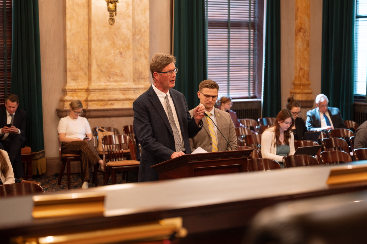Rep. Hiner and Rep. Ty Mathews in Senate Committee