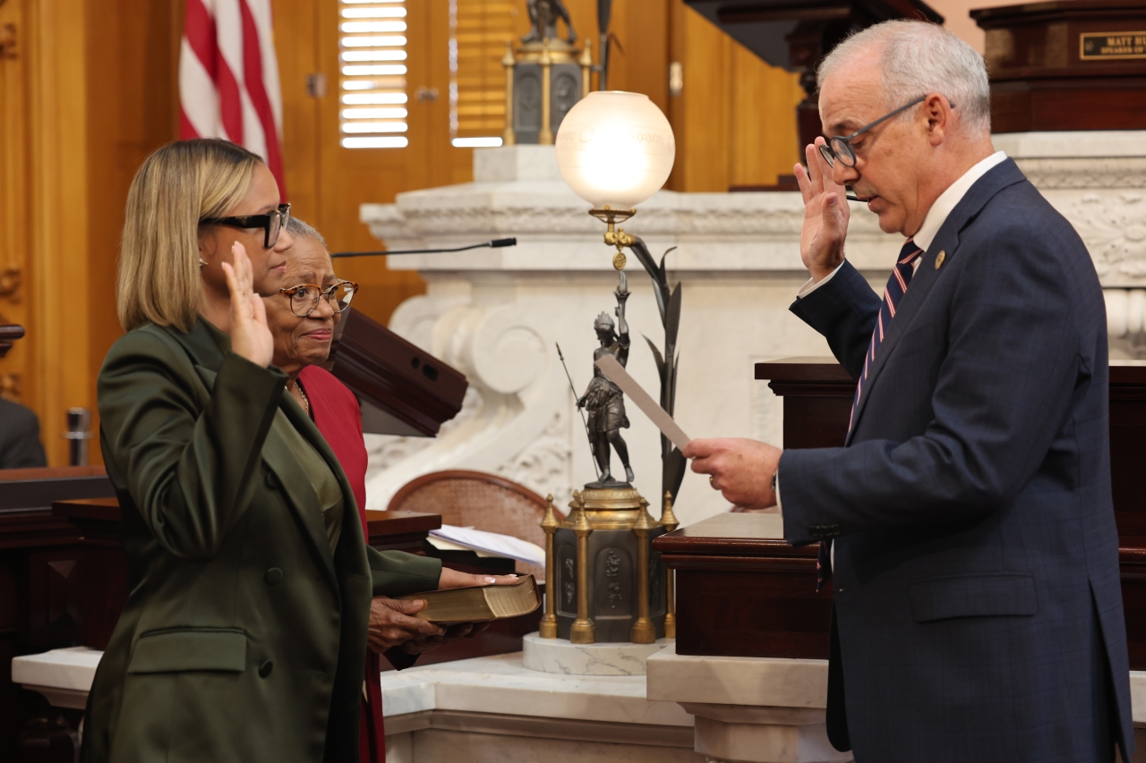 State Rep. Ashley Bryant Bailey being sworn into the Ohio House of Representatives