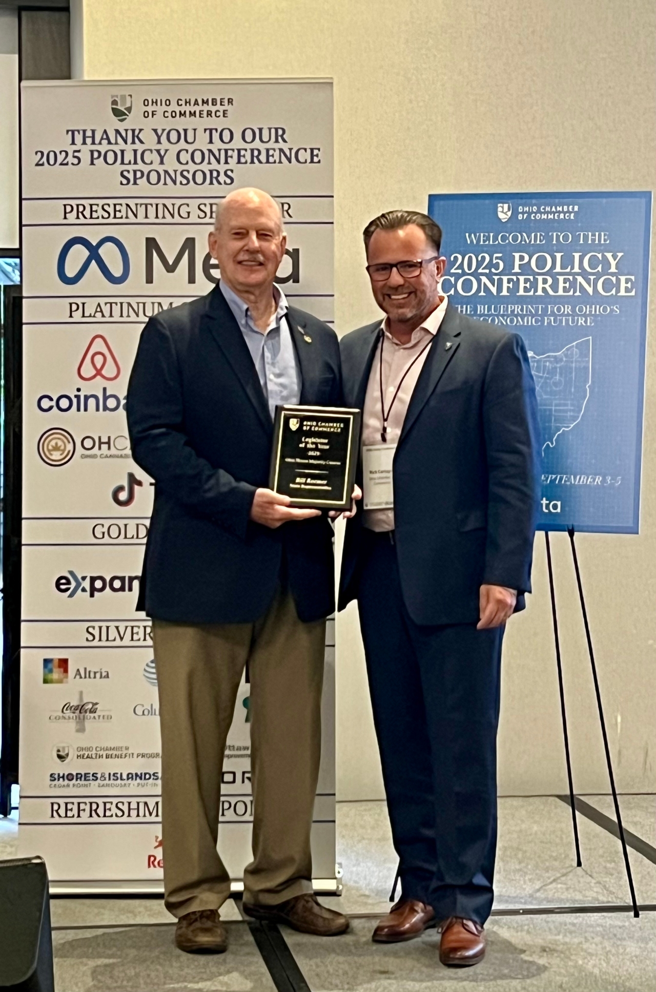 Rep. Roemer Honored with Ohio Chamber of Commerce "Legislator of the Year" Award