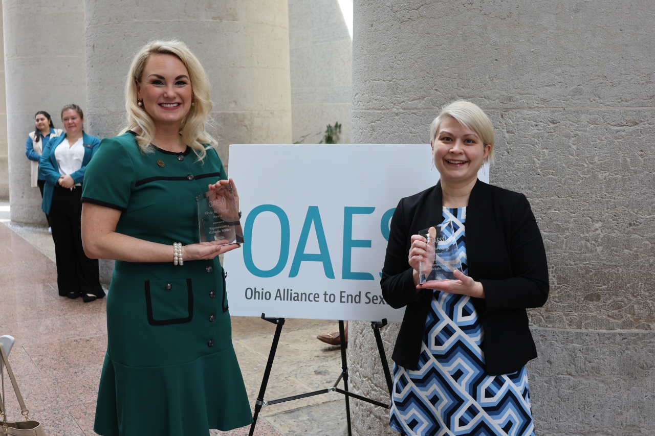 Reps. Miller and Grim Received the &ldquo;Voice for Change&rdquo; Award from the Ohio Alliance to End Sexual Violence last month. 