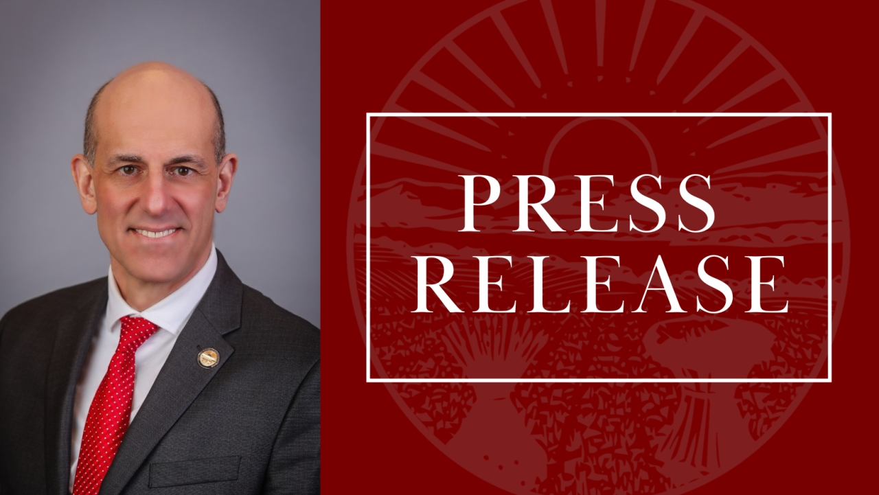 Image that says Press Release and includes a picture of Rep. Jim Thomas