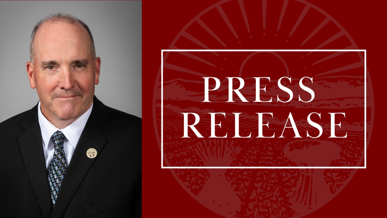 Image that says Press Release and includes a picture of Rep. Holmes