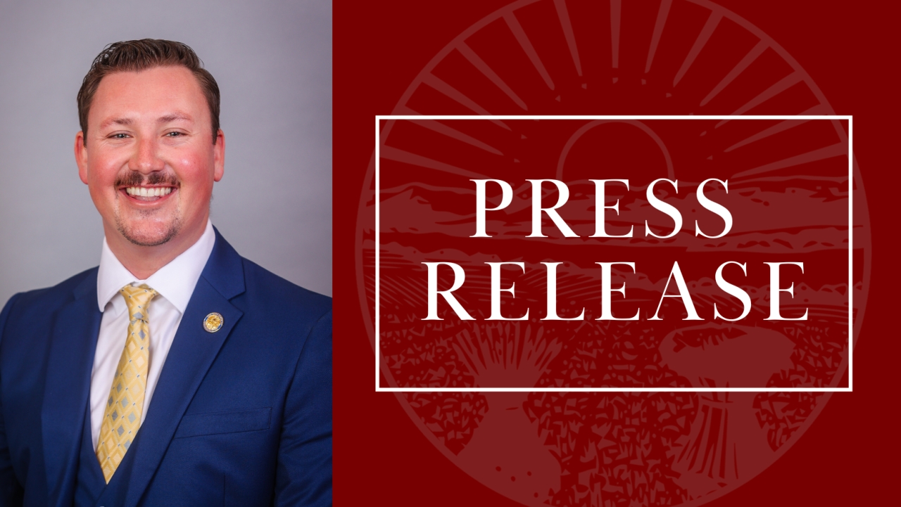 Image that says Press Release and includes a picture of Rep. Hall