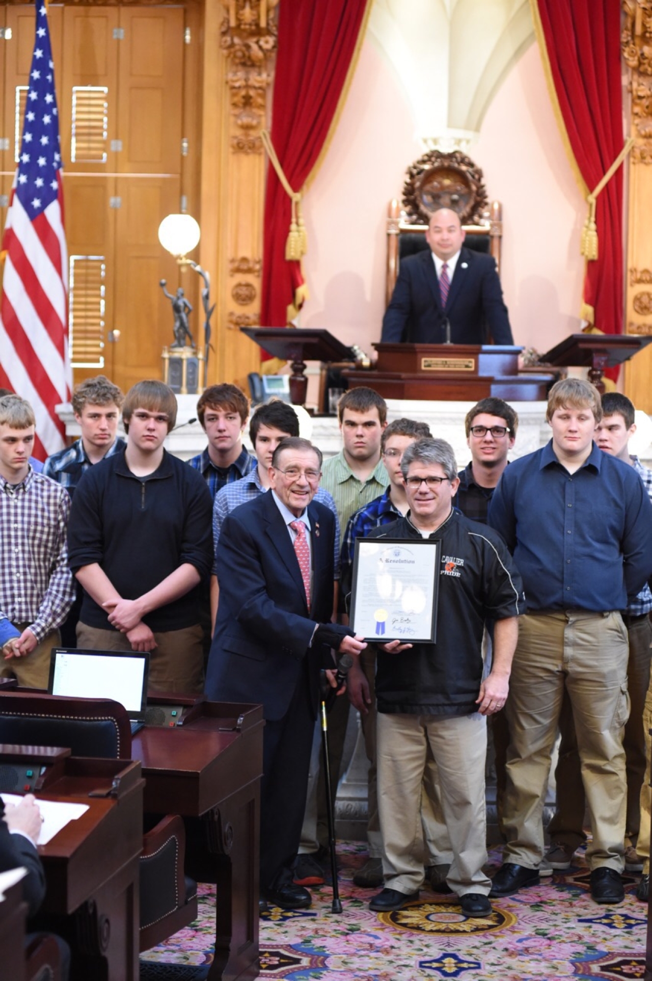 State Representative Jim Buchy Honors Coldwater High School Football Team