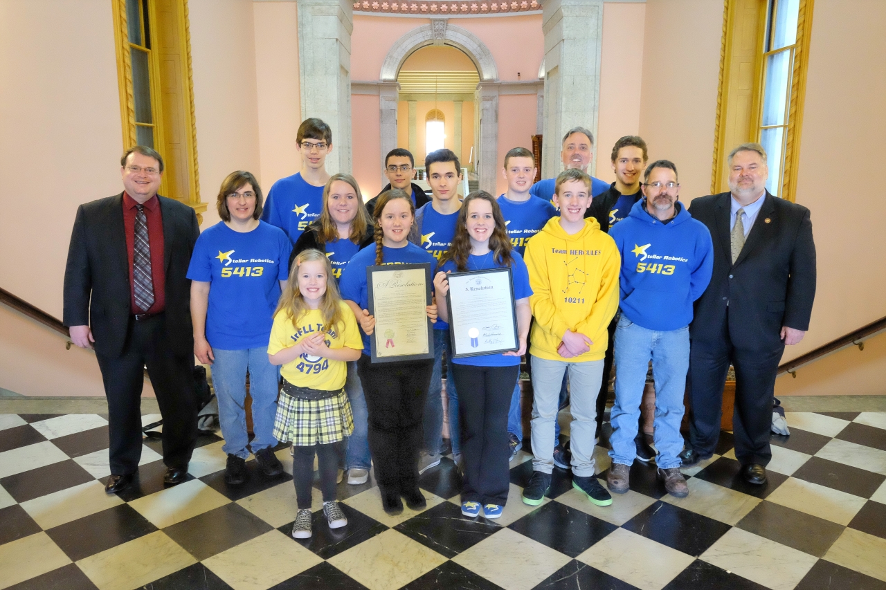 Rep. Romanchuk, Senator Obhof Congratulate Stellar Robotics Team at Ohio Statehouse