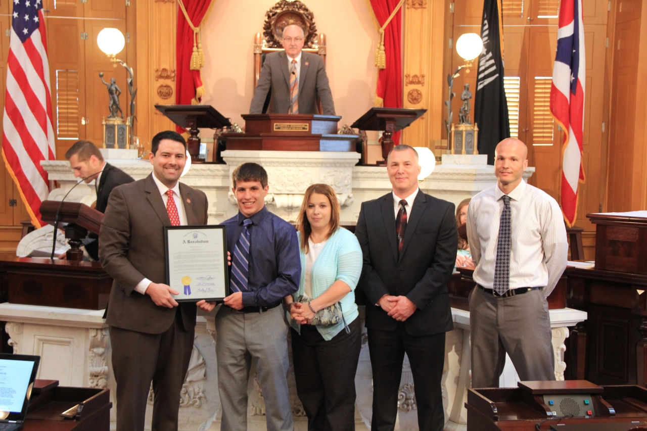 Rep. McColley Honors Seth Beard as a 2016 Division II State Wrestling Champion