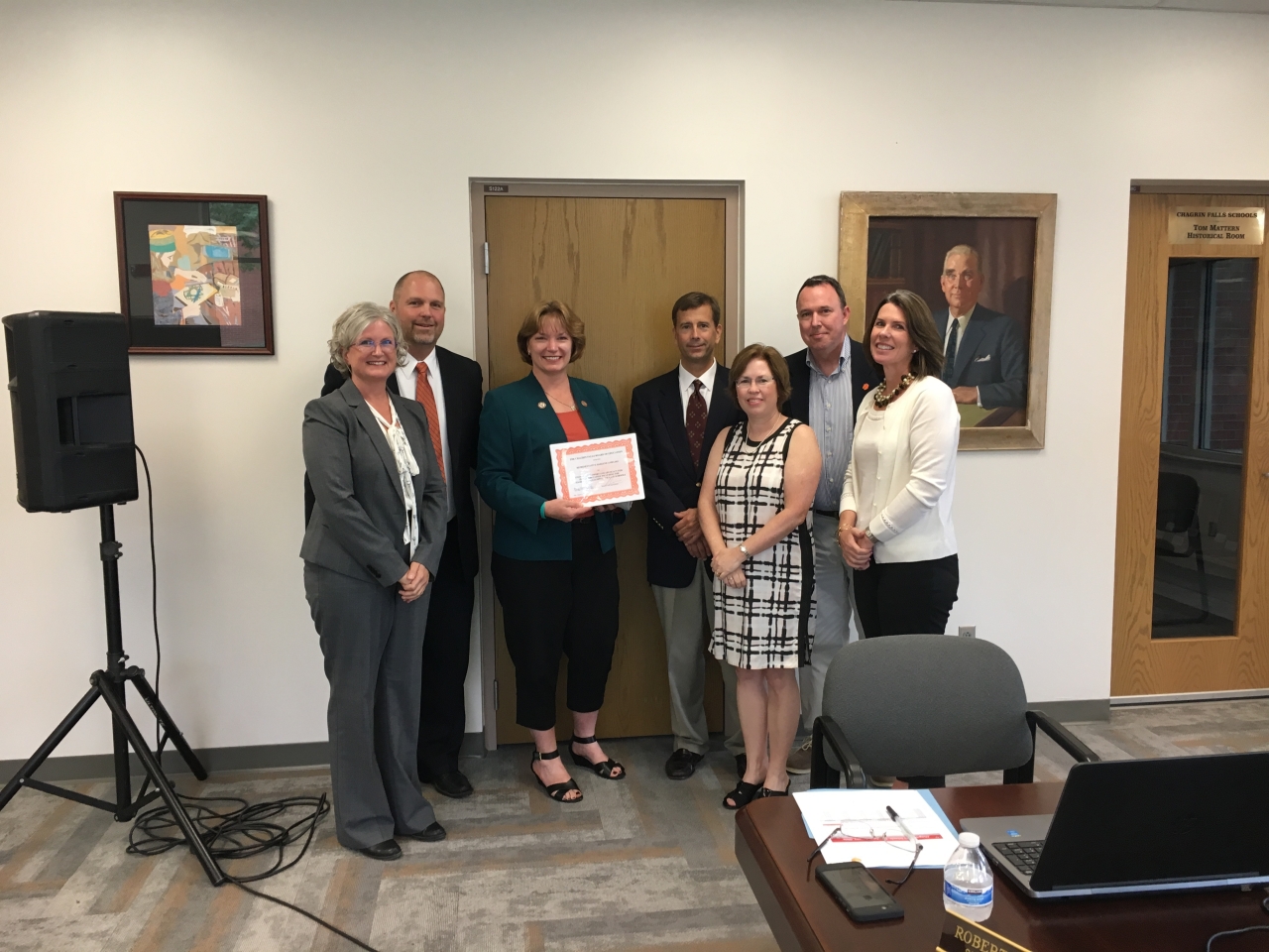 Chagrin Falls Board of Education Recognizes State Representative Marlene Anielski