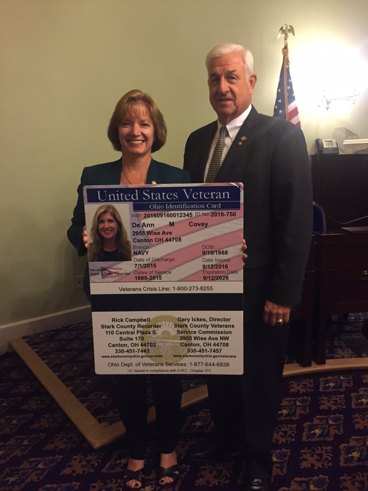 Reps. Anielski, Terhar Announce Design Standards for Veteran ID Cards