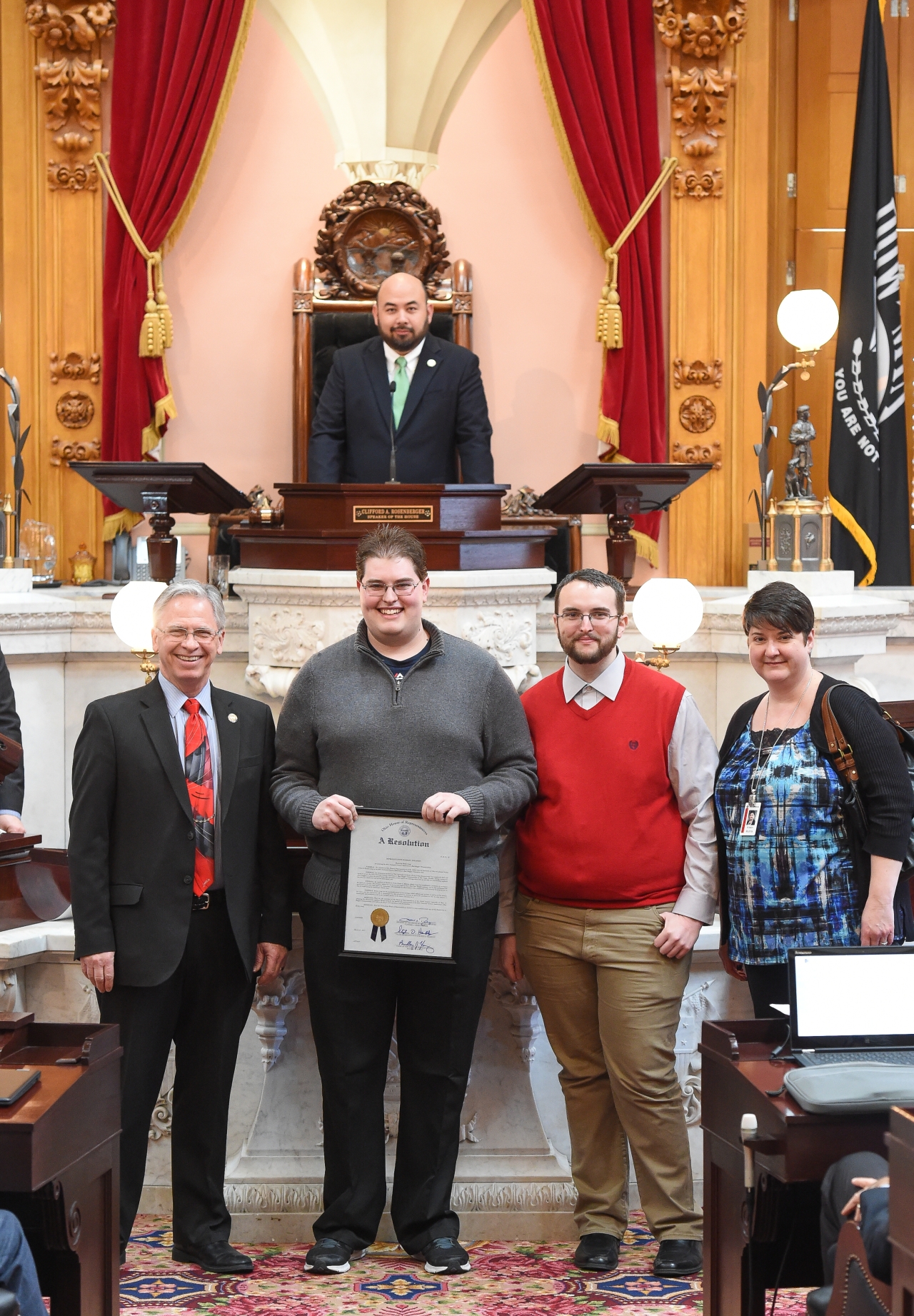 State Representative Steve Hambley Honors Brady Long as the 2017 National Grocers Association Best Bagger Champion